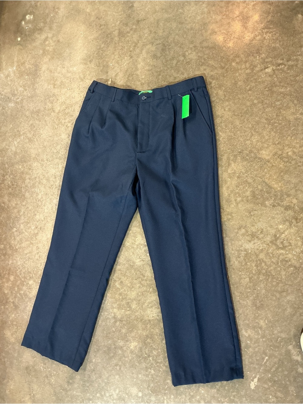Haband Fit-Forever Men’s Navy Dress Pants 38M Flat Front Business Casual Slacks